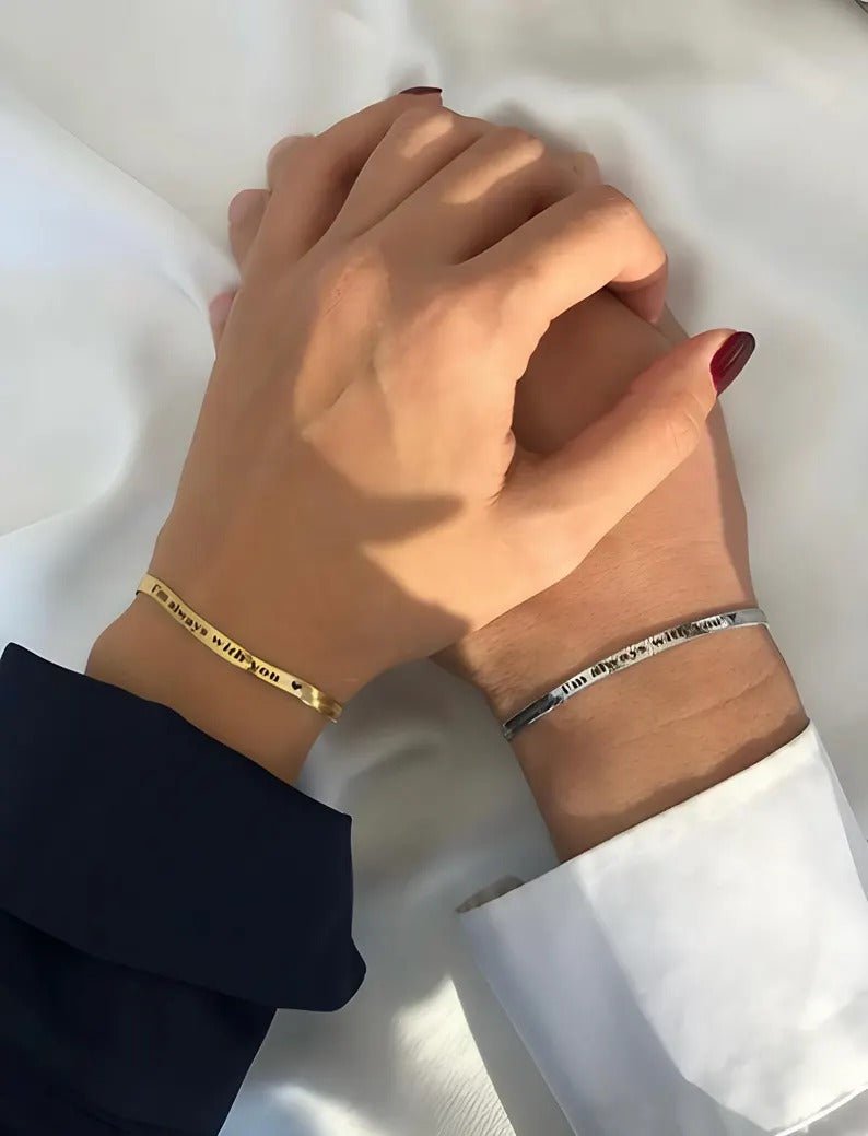 Engraved Couples Bracelet – Personalized For You & Your Love - Ring Reza