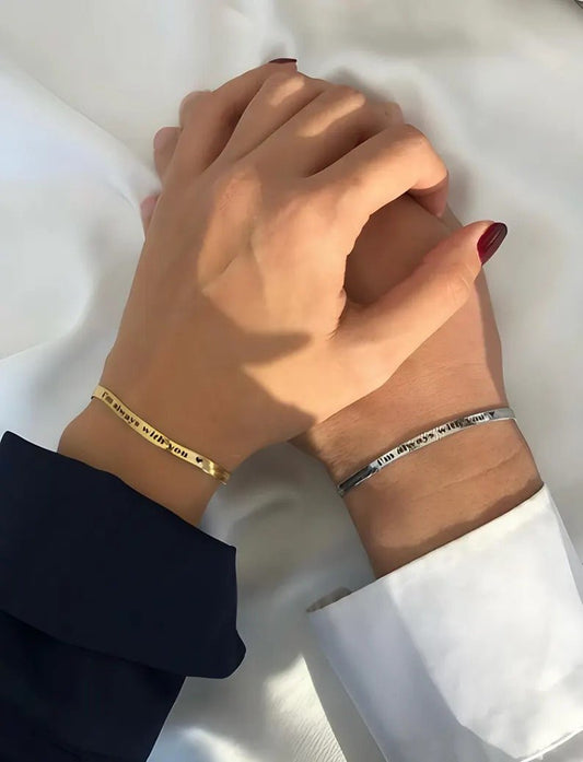 Engraved Couples Bracelet – Personalized For You & Your Love - Ring Reza