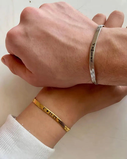 Engraved Couples Bracelet – Personalized For You & Your Love - Ring Reza