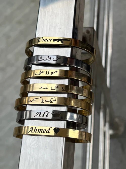 Engraved Cuff Bracelets - Ring Reza