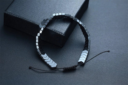 Handcrafted Rough Hematite Adjustable Bracelet - Ring Reza