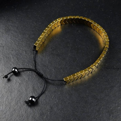 Handcrafted Rough Hematite Adjustable Bracelet - Ring Reza