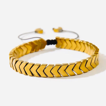 Handcrafted Rough Hematite Adjustable Bracelet - Ring Reza