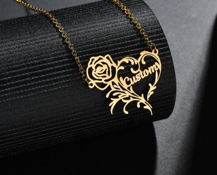 Handmade Rose Heart Necklace - Ring Reza