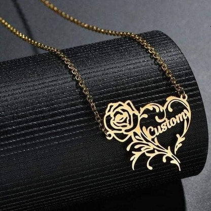 Handmade Rose Heart Necklace - Ring Reza