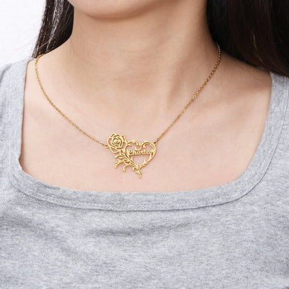 Handmade Rose Heart Necklace - Ring Reza