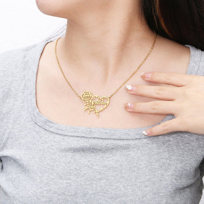 Handmade Rose Heart Necklace - Ring Reza
