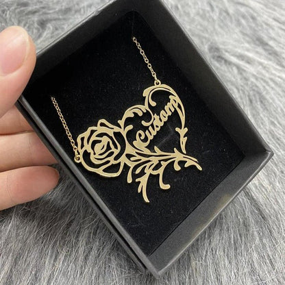 Handmade Rose Heart Necklace - Ring Reza