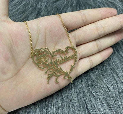 Handmade Rose Heart Necklace - Ring Reza