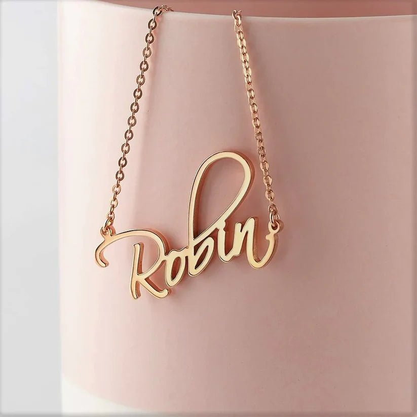 Handwritten Name Necklace – Script Font Perfection - Ring Reza