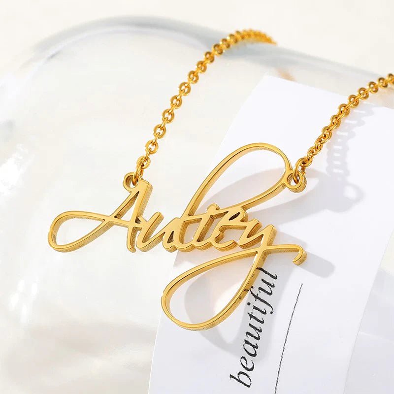 Handwritten Name Necklace – Script Font Perfection - Ring Reza