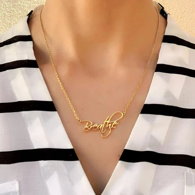 Handwritten Name Necklace – Script Font Perfection - Ring Reza