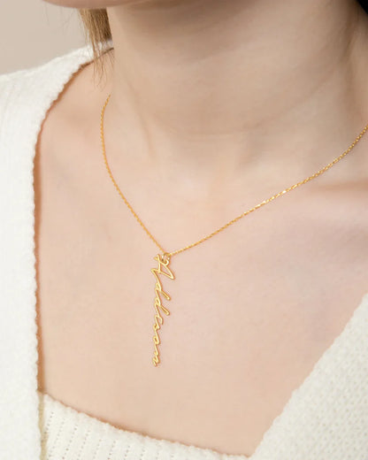 Custom Vertical Name Necklace – Personalized Jewelry Gift