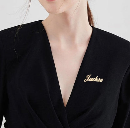 Customize Name Brooch – Personalized Silver/Golden Breastpin with Initials or Numbers
