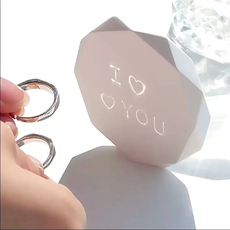 luxury 925 Sterling Silver “I Love You” Couple Ring – Promise & Engagement Ring Set Of 2 - Ring Reza
