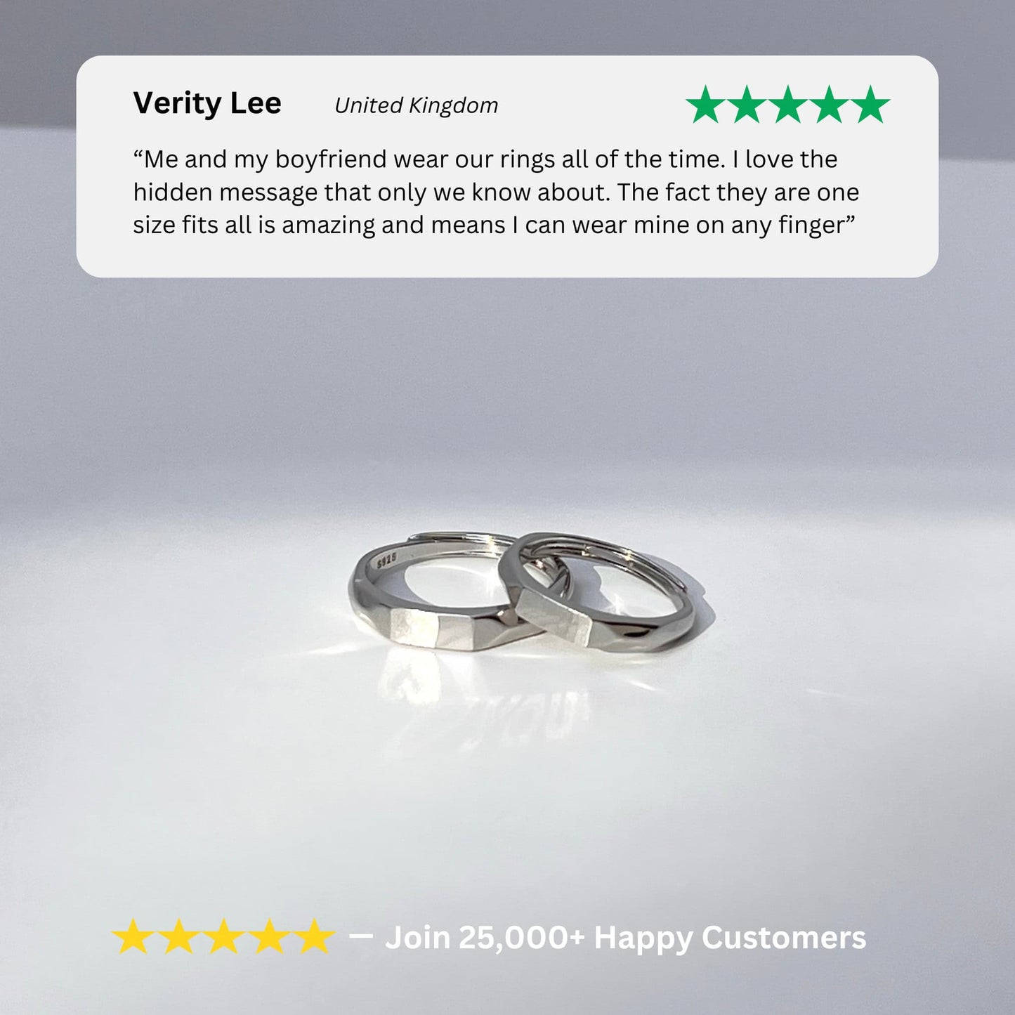 luxury 925 Sterling Silver “I Love You” Couple Ring – Promise & Engagement Ring Set Of 2 - Ring Reza