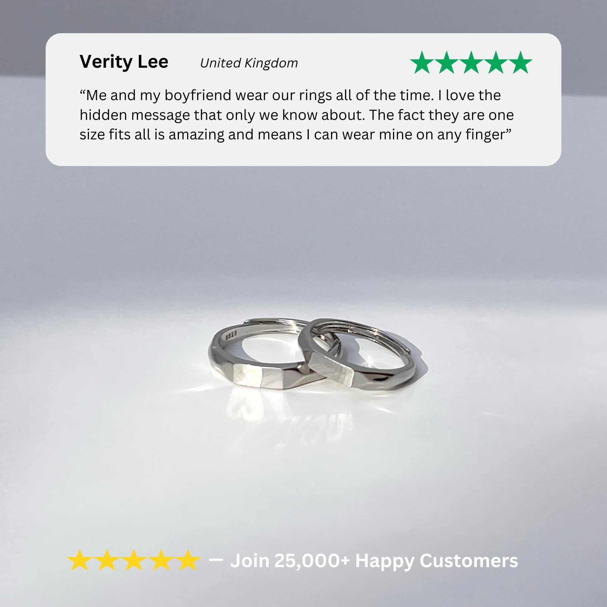 luxury 925 Sterling Silver “I Love You” Couple Ring – Promise & Engagement Ring Set Of 2 - Ring Reza