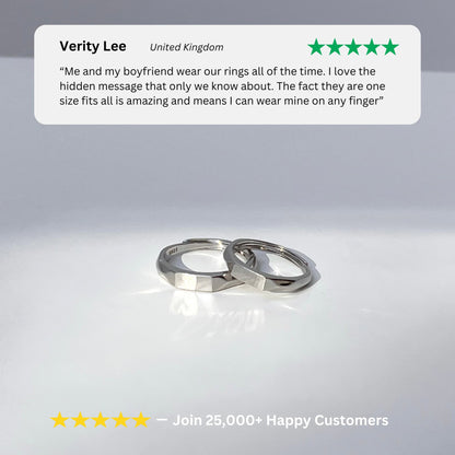luxury 925 Sterling Silver “I Love You” Couple Ring – Promise & Engagement Ring Set Of 2 - Ring Reza