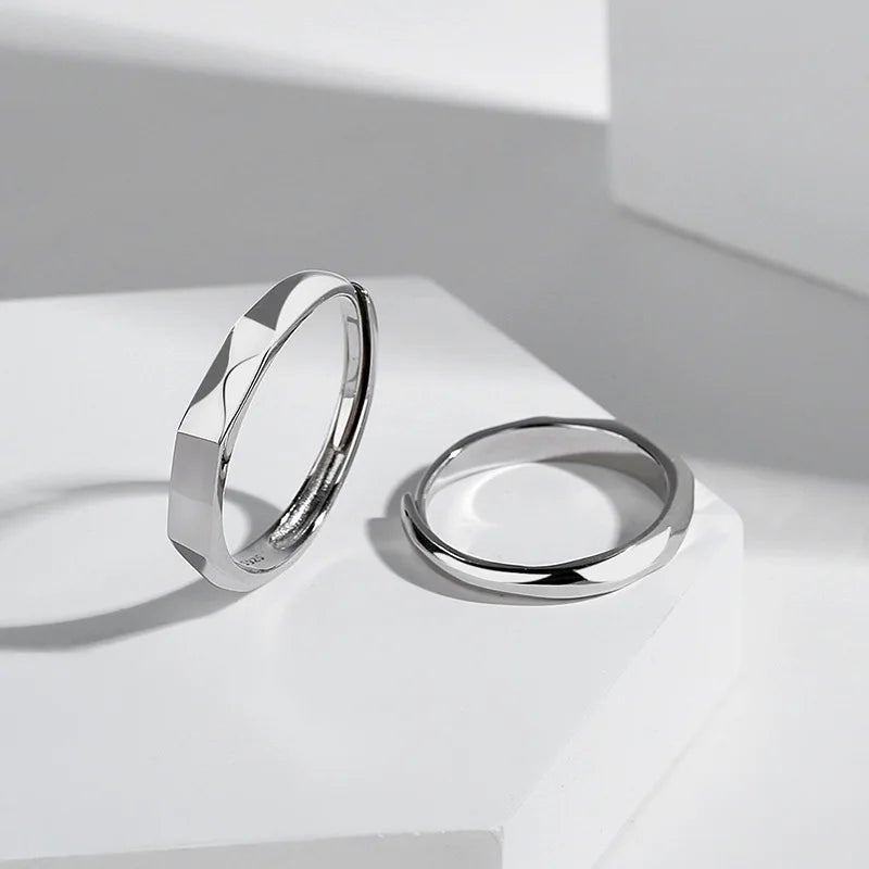 luxury 925 Sterling Silver “I Love You” Couple Ring – Promise & Engagement Ring Set Of 2 - Ring Reza