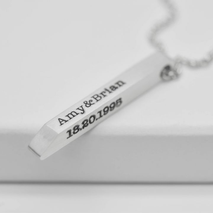 Personalized Bar Name Necklace - Ring Reza