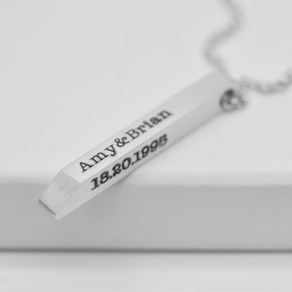 Personalized Bar Name Necklace - Ring Reza