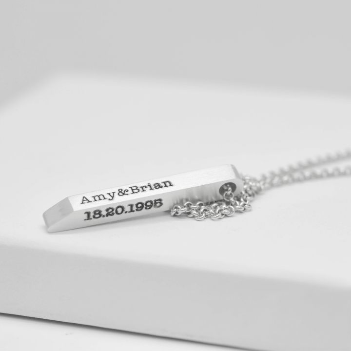 Personalized Bar Name Necklace - Ring Reza