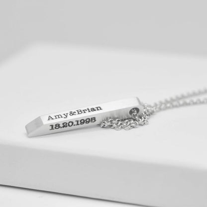 Personalized Bar Name Necklace - Ring Reza