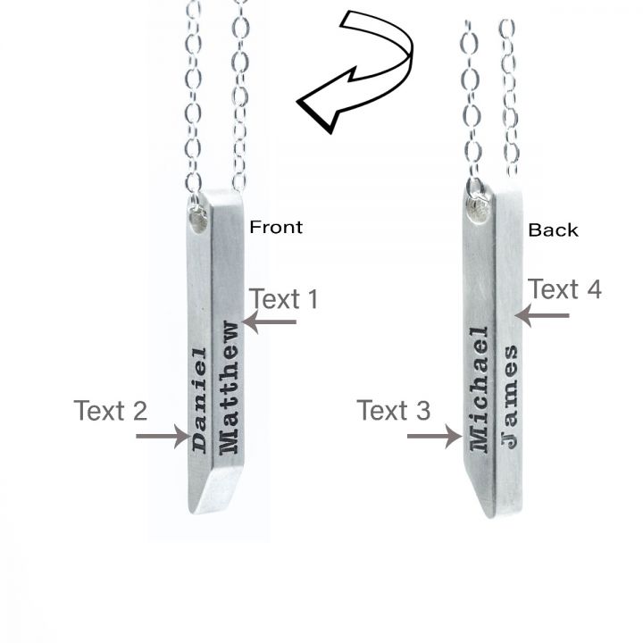 Personalized Bar Name Necklace - Ring Reza