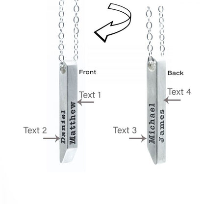 Personalized Bar Name Necklace - Ring Reza