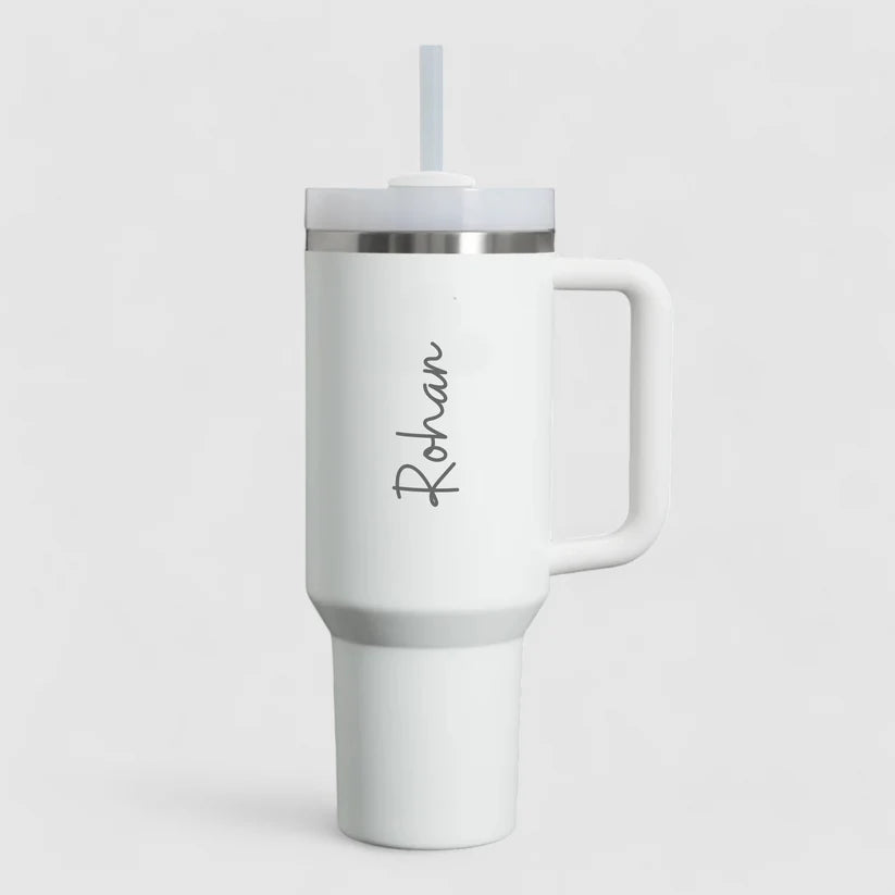 Engraved Name Thermal Travel Mug with Handle 1200ml