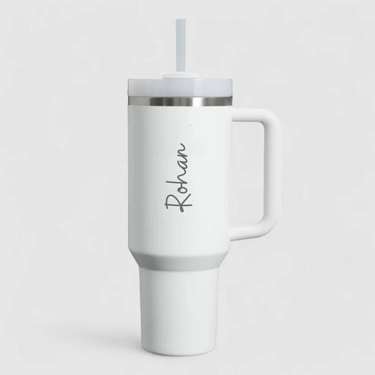 Engraved Name Thermal Travel Mug with Handle 1200ml