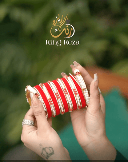 Premium Mukhmali Bangle Set – Elegant Chooriyan - Ring Reza