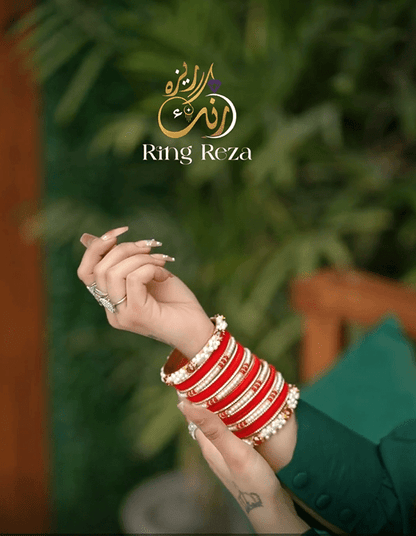 Premium Mukhmali Bangle Set – Elegant Chooriyan - Ring Reza