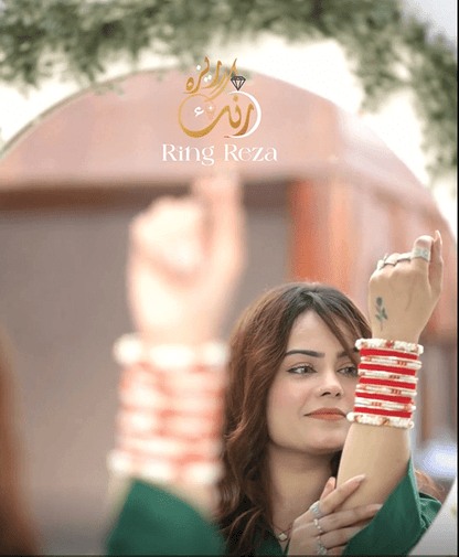 Premium Mukhmali Bangle Set – Elegant Chooriyan - Ring Reza