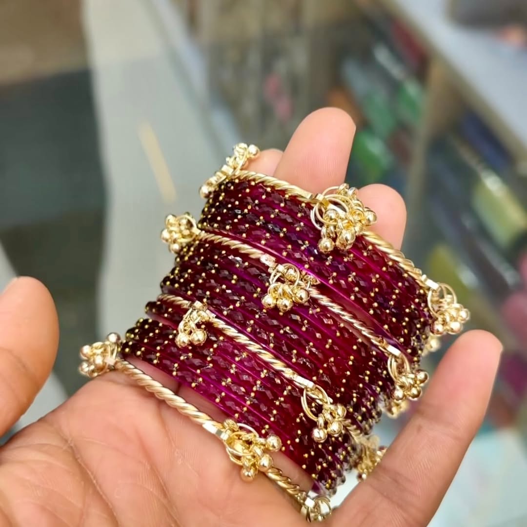 Raindrop Kashmiri Glass Bangles - Ring Reza