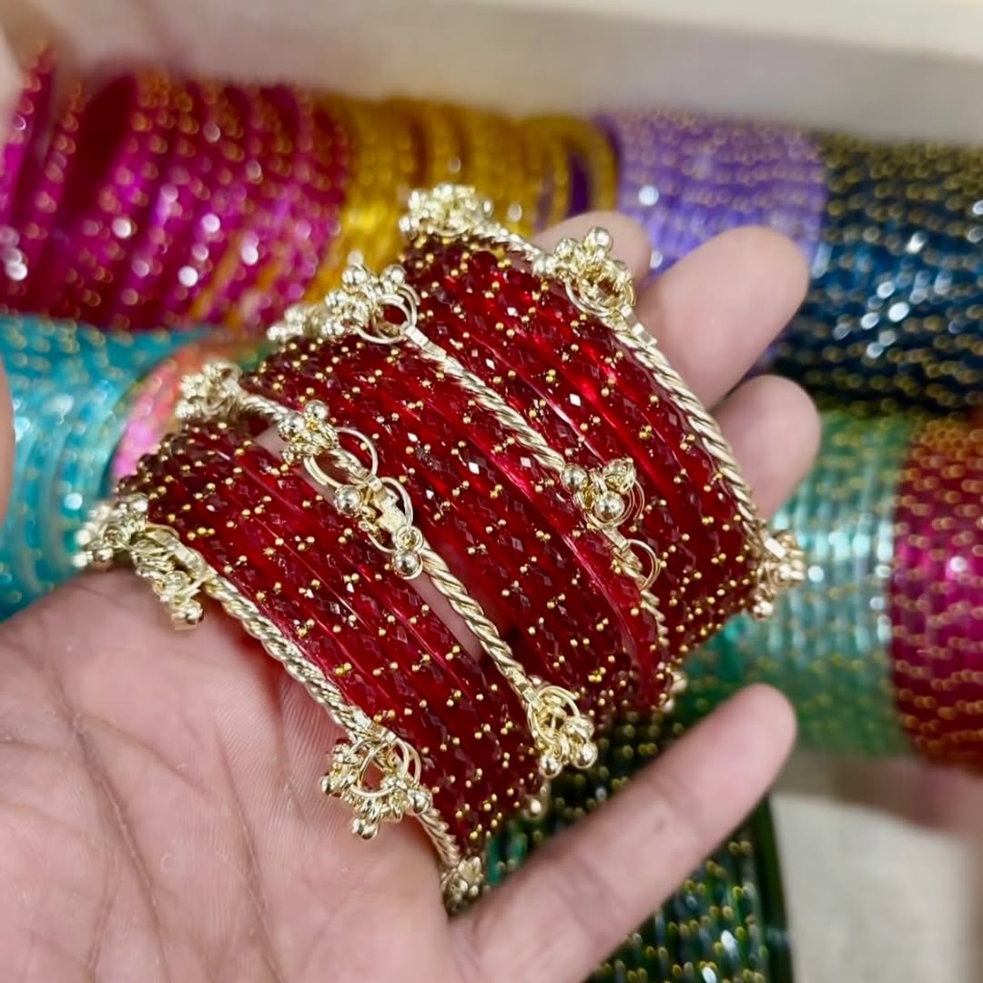 Raindrop Kashmiri Glass Bangles - Ring Reza