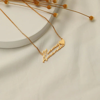 SIGNATURE NAME NECKLACE - GOLD PLATED - Ring Reza