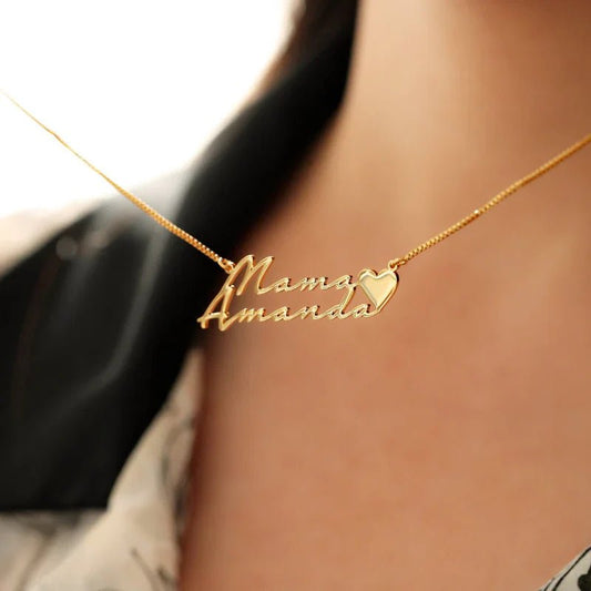 SIGNATURE NAME NECKLACE - GOLD PLATED - Ring Reza