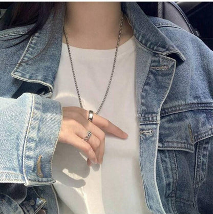 Steel Ring Necklace - Ring Reza
