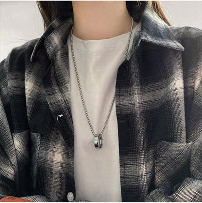 Steel Ring Necklace - Ring Reza