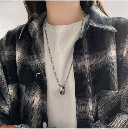 Steel Ring Necklace - Ring Reza