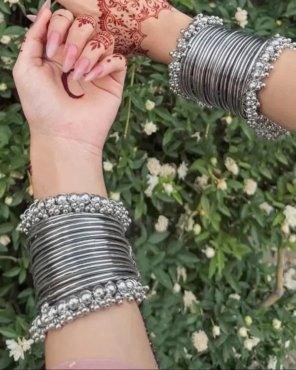 Luxury Gold & Silver Bangles Set